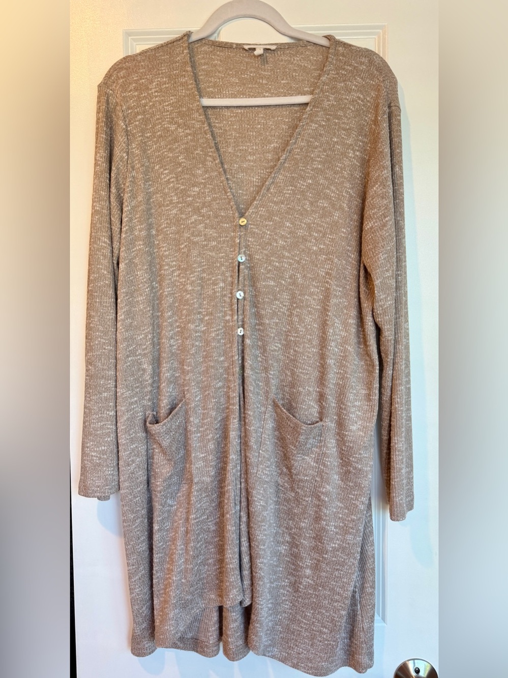 Maurices | Beige/Taupe Long Button Front Women's Cardigan | Size XL